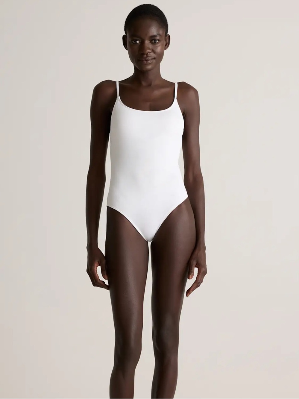 Quince Italian Cami Ribbed One-Piece Swimsuit